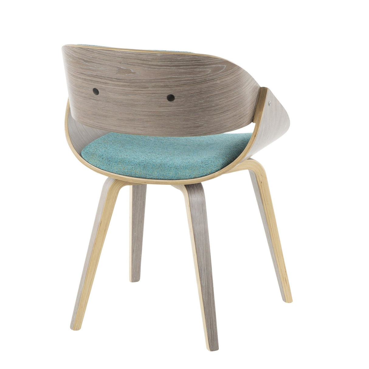 Fortunato - Chair - Light Gray Wood, Aqua Fabric