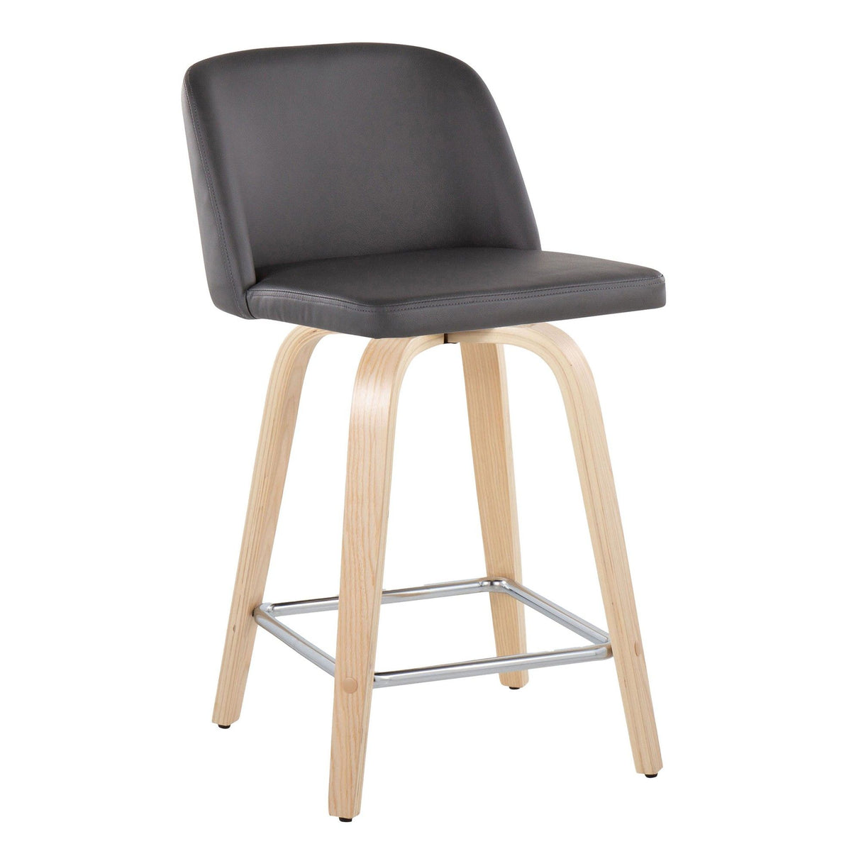 Toriano - 24" Fixed-Height Counter Stool (Set of 2) - Natuiral Square Base