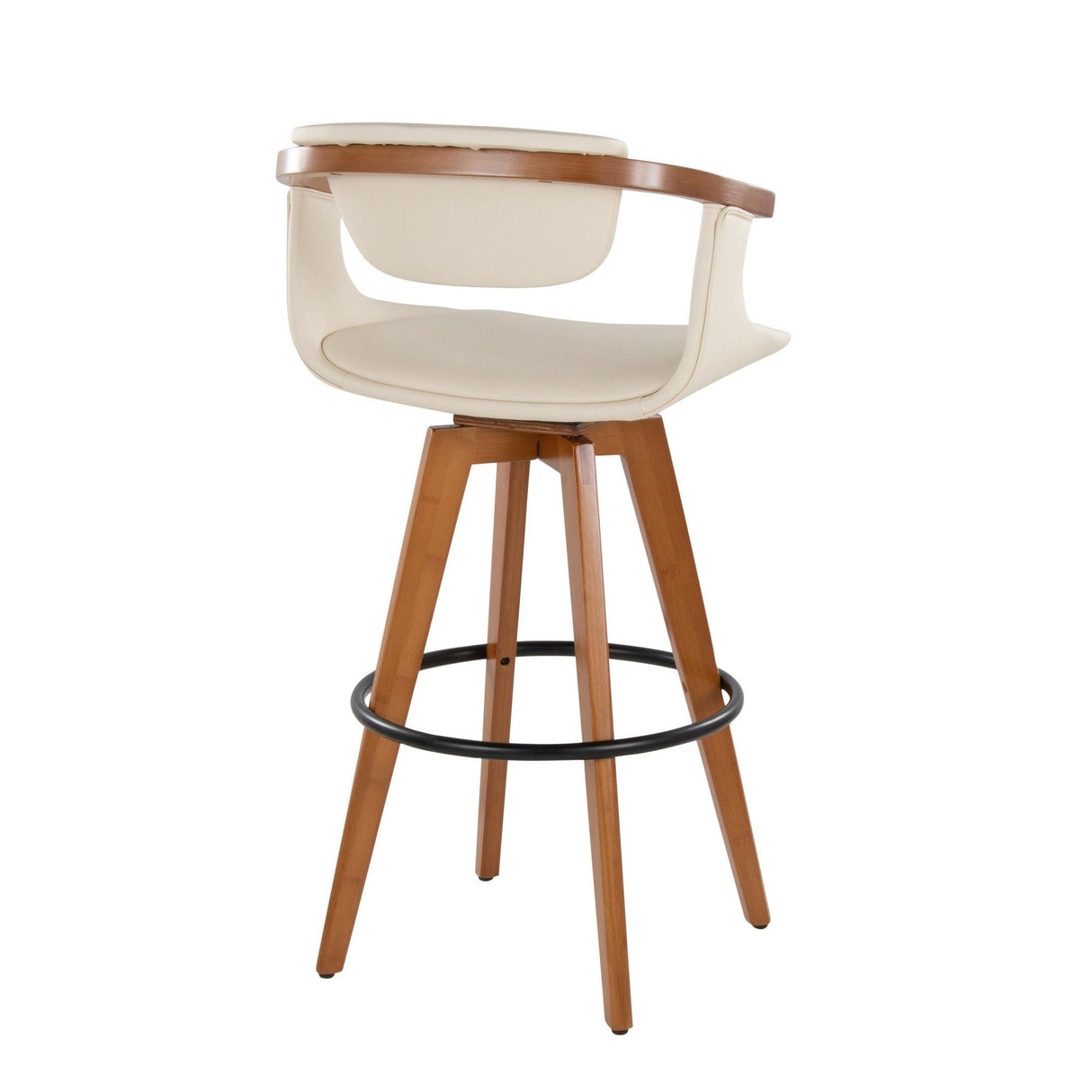 Oracle - 29" Fixed-Height Barstool With Swivel - Walnut Bamboo