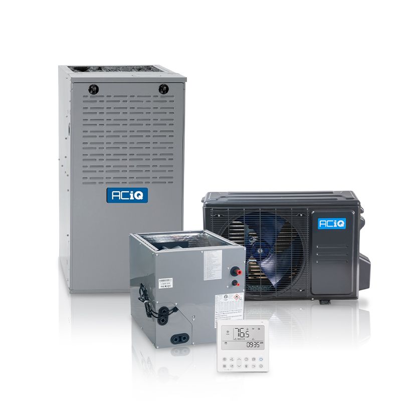 Hybrid 2 Ton 16 SEER2 80% AFUE 45,000 BTU ACiQ High Efficiency Heat Pump and Gas Furnace System | Inverter - R454B