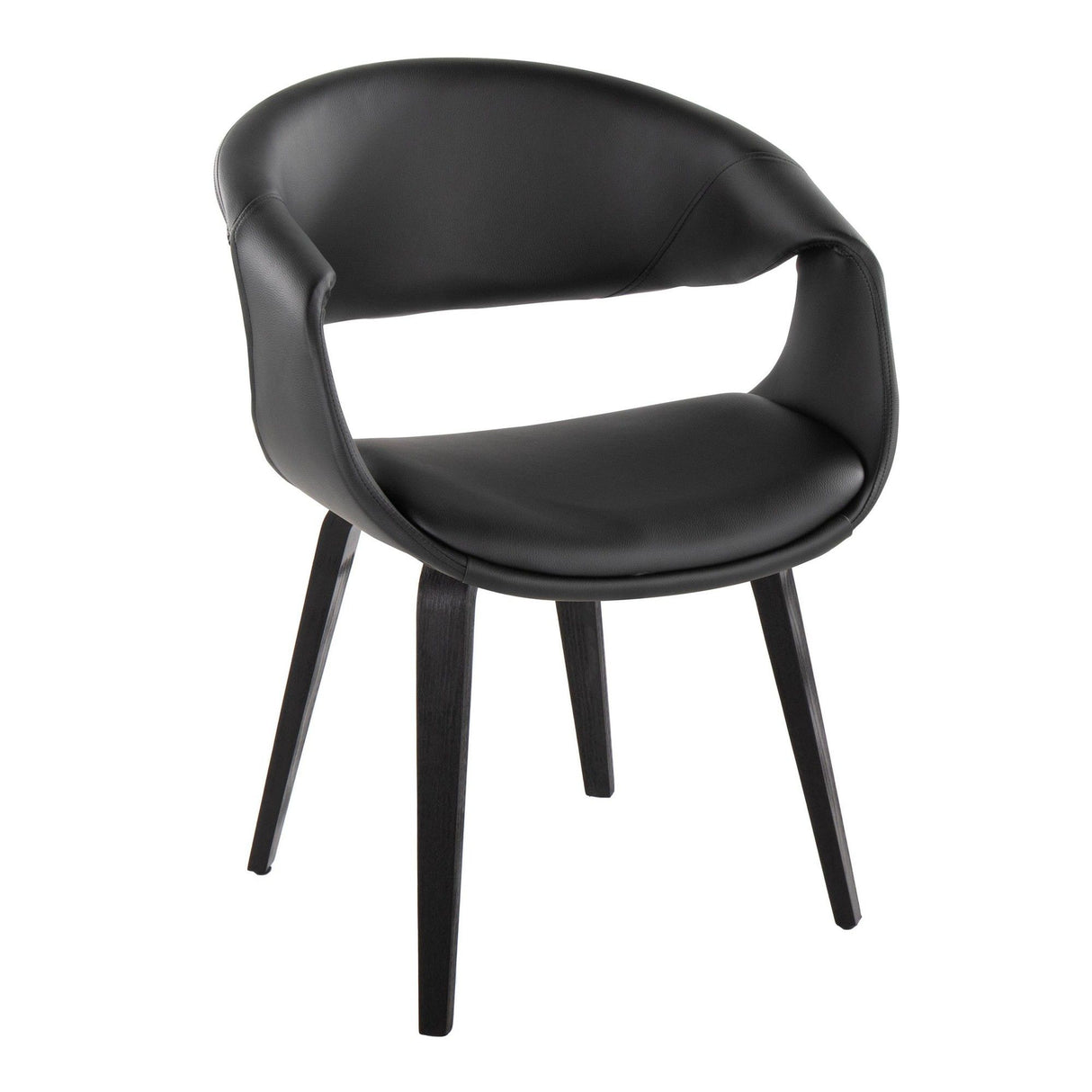 Curvo - Upholstered Chair (Set of 2) - Black Wood Legs