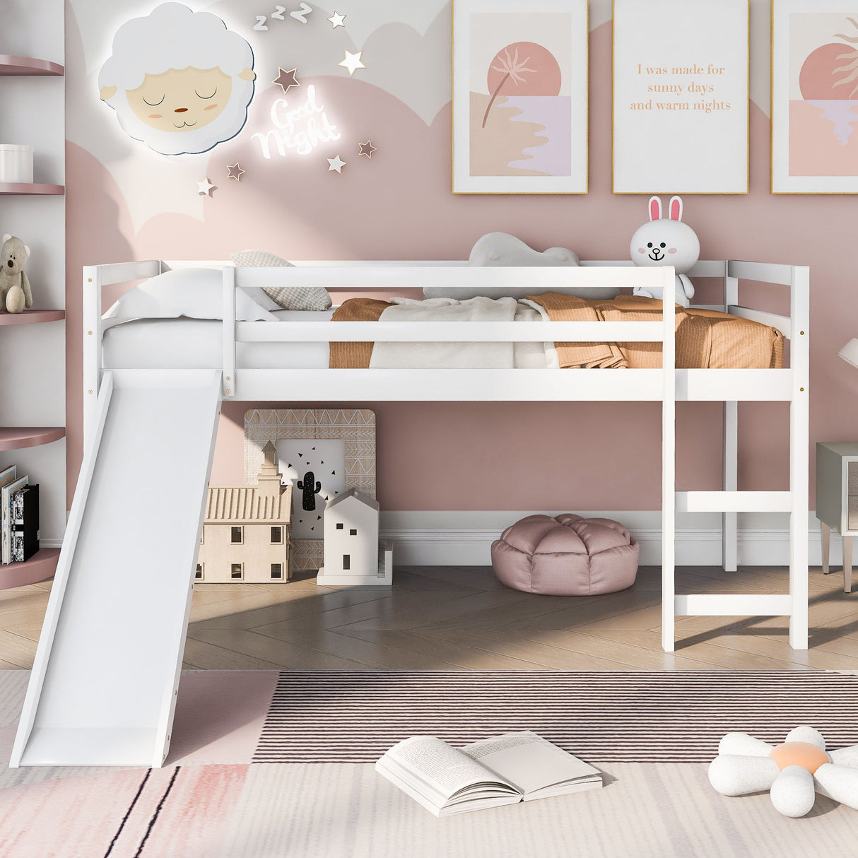 Loft Bed With Slide, Multifunctional Design
