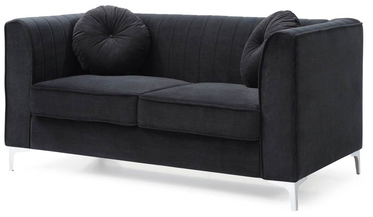 Glam Styled Micro Suede Velvet Loveseat