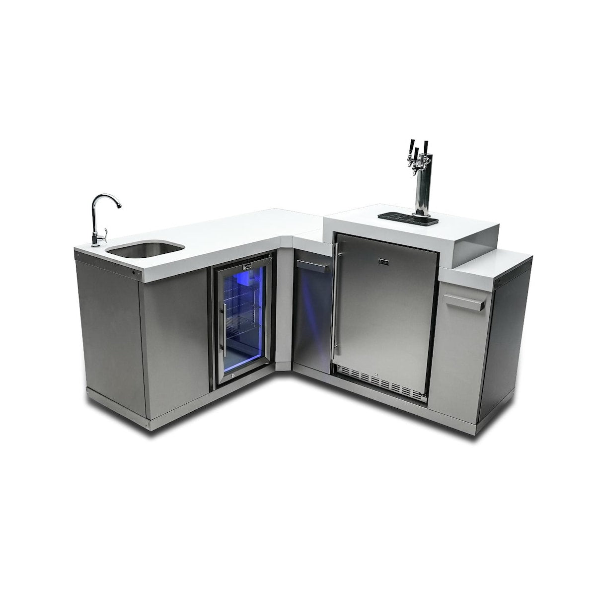 Mont Alpi Beverage Center W/ 90 Degree Corner & Kegerator - MA-BEV90KEG