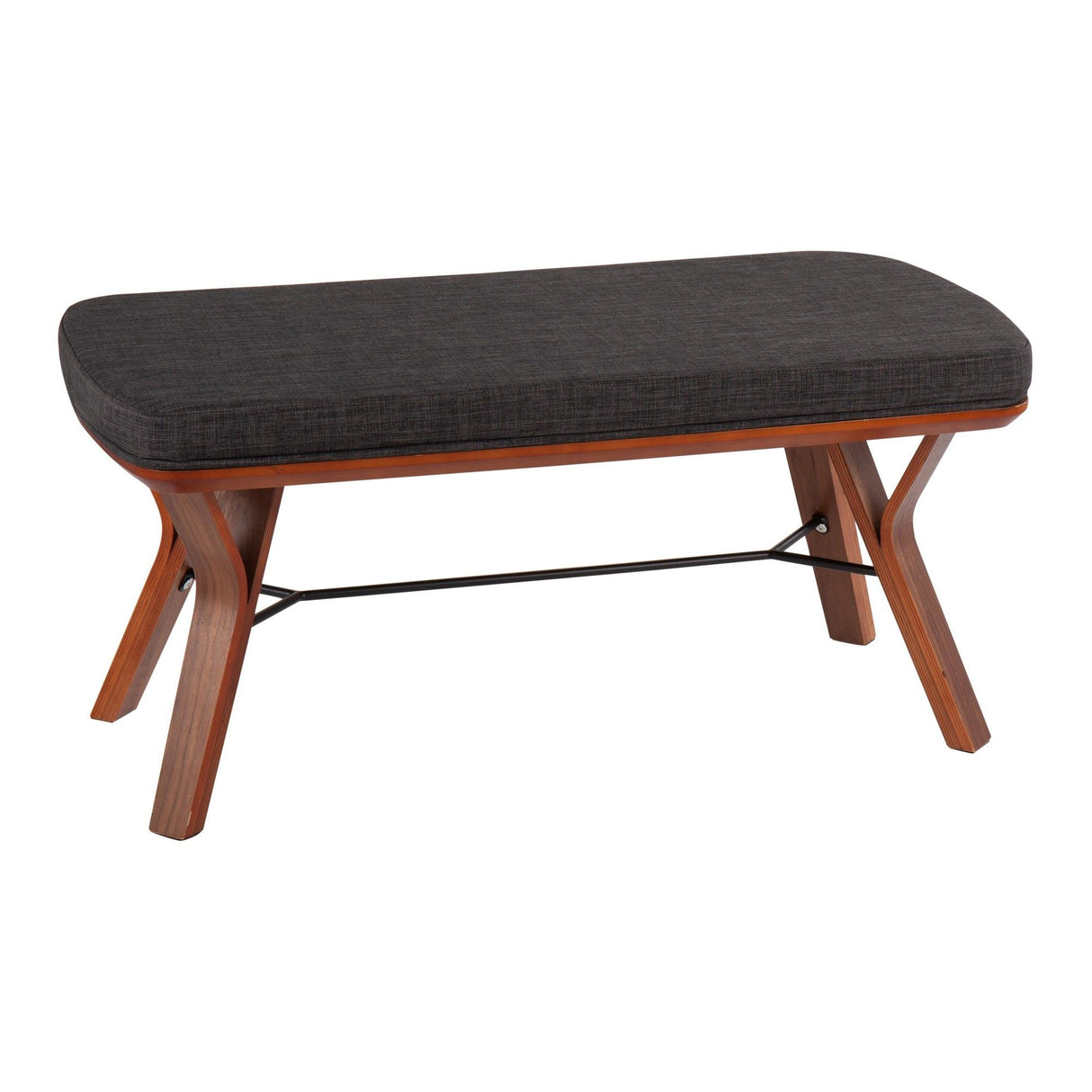 Folia - Mid-Century Modern Bench - Walnut Wood