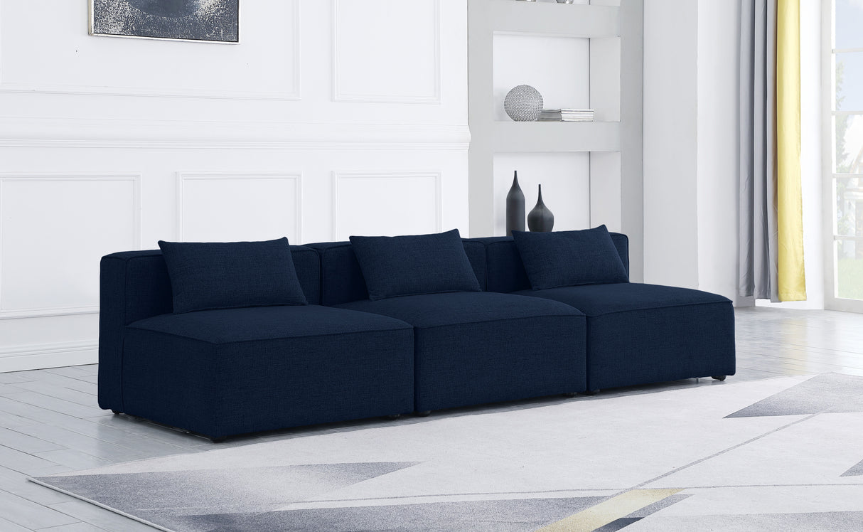 Cube - Linen Modular 3 Seat Armless Sofa