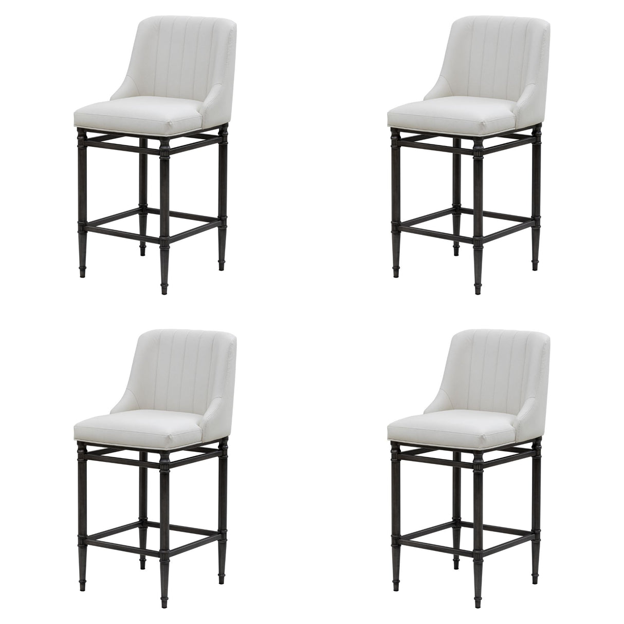 Marvin - Steel Frame Faux Leather Upholstered Bar Height Barstool