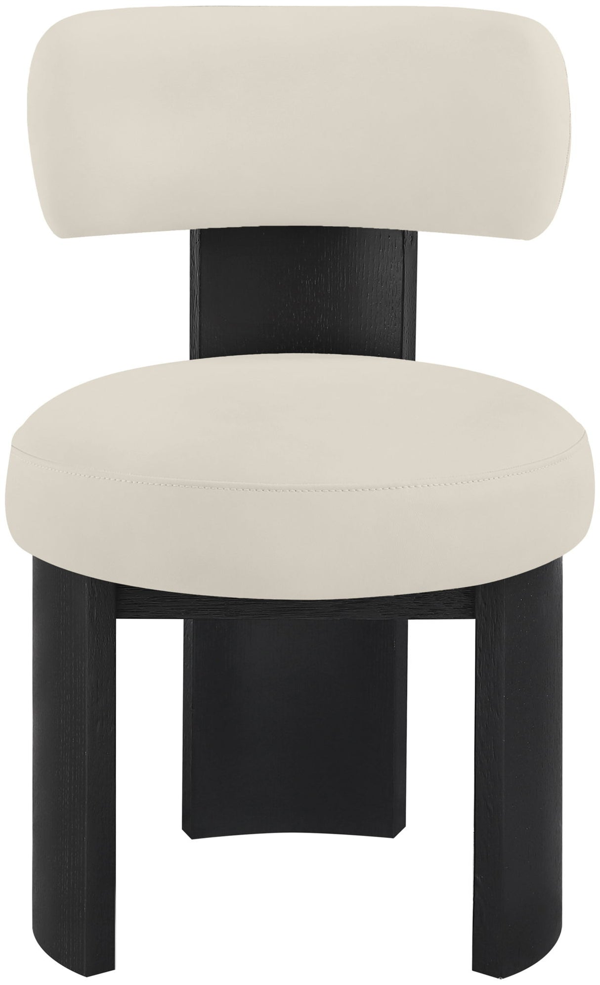 Atelier - Vegan Leather Upholstered Dining Chair (Set of 2) - Taupe / Painted Black