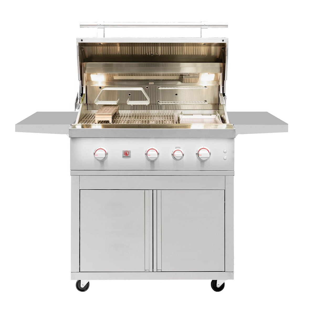 Summerset Quest 36-in 2 Burner Freestanding Natural Gas Grill w/ Rear Infrared Burner, Rotisserie Kit, & Drop-In Griddle Plate