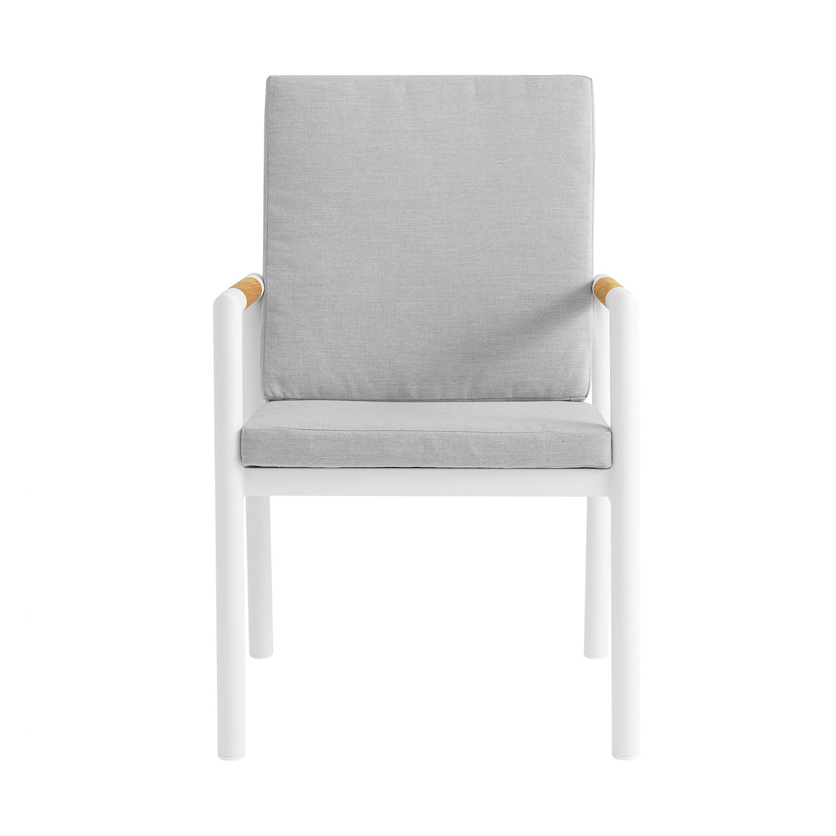 Crown - Outdoor Dining Chair (Set of 2) - White / Teak