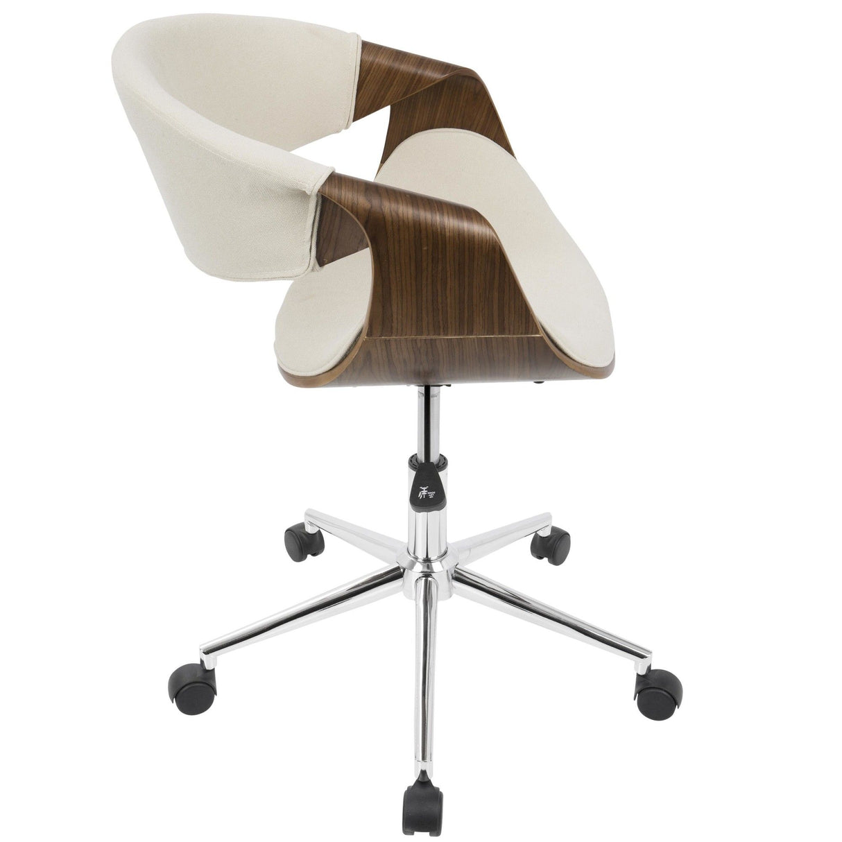 Curvo - Office Chair - Walnut And Cream