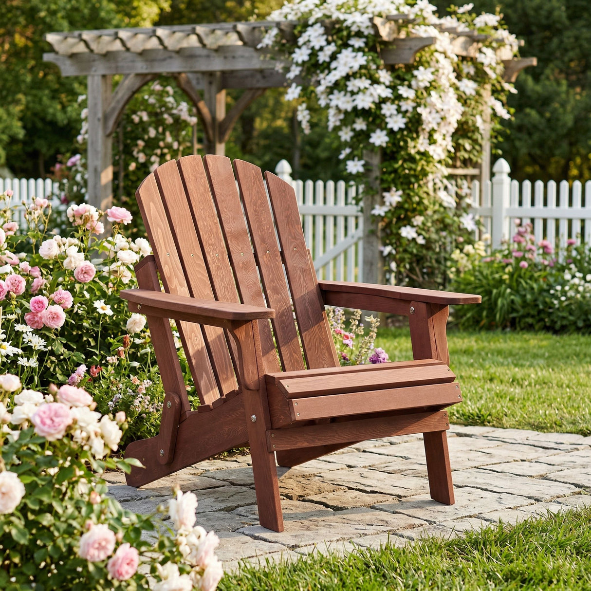 Oversize Outdoor Folding Adirondack Chair, Patio Chair For Garden