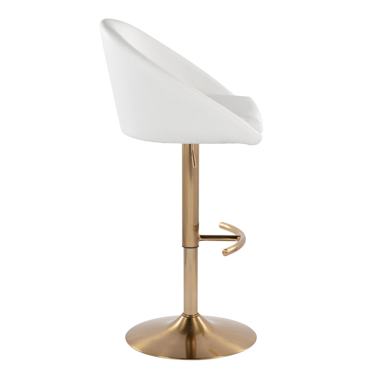 Matisse - Highback Adjustable Barstool With Rounded T Footrest (Set of 2) - Gold Metal