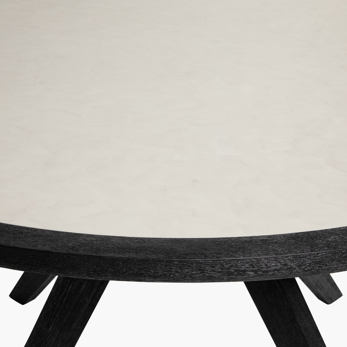 Cezar - 51" Round Outdoor Dining Table, Seats 4 - Black & White Veinstone