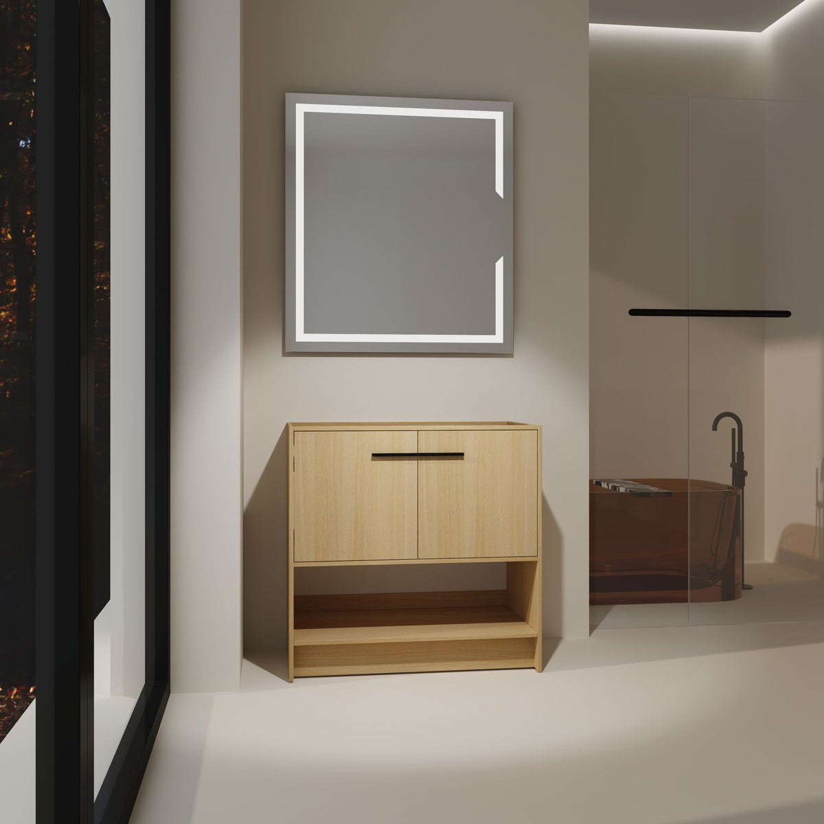 Modern Freestanding Bathroom Vanity With 2 Doors