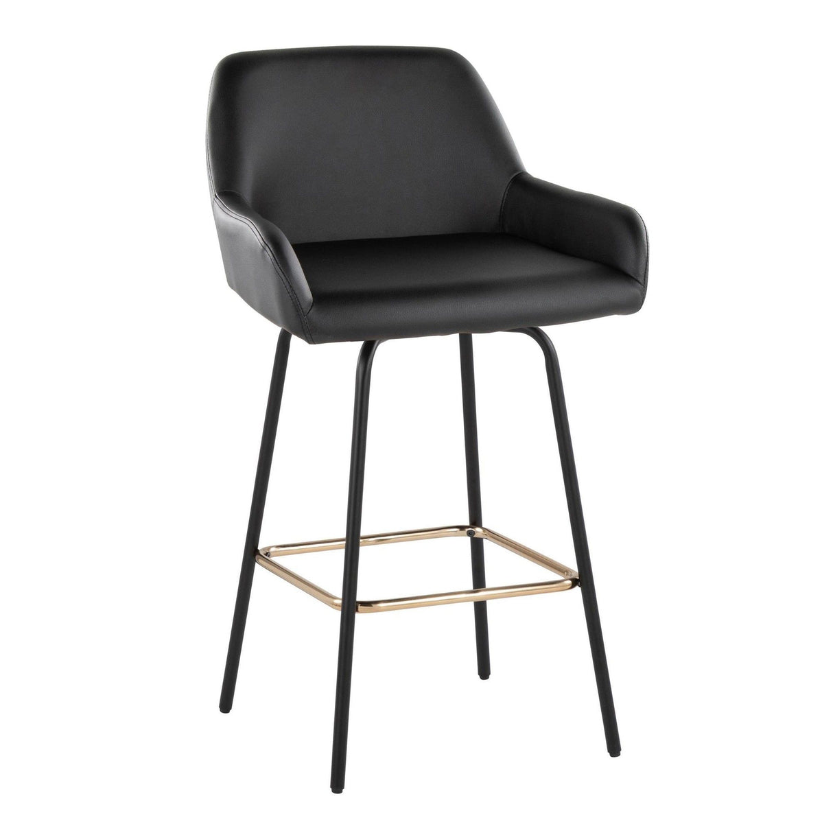 Daniella - 24" Fixed-Height Counter Stool (Set of 2) - Black Metal