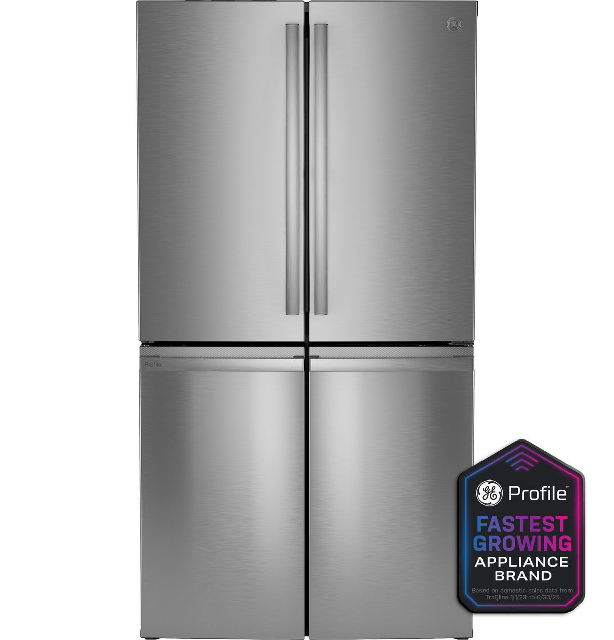 GE Profile PHD23BYWFS counter-depth quad-door refrigerator front view