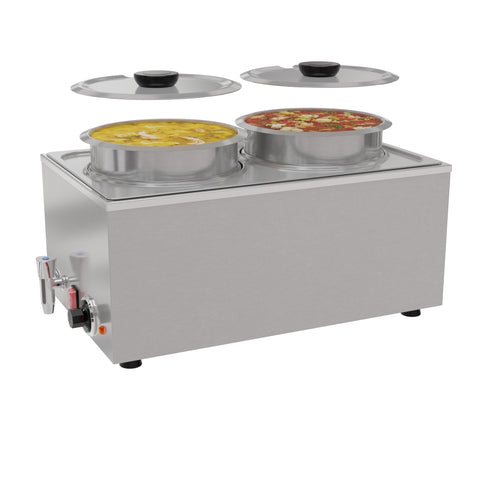 8 Qt. Two-Pot Electric Countertop Food Warmer With Faucet, CFW-4T.