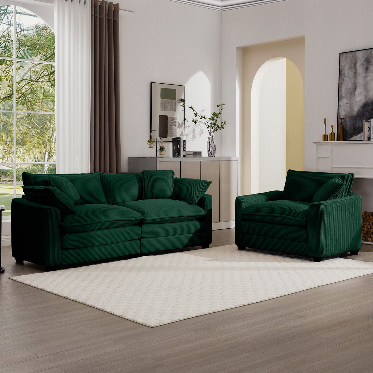 Elegant Oversized Sectional Sofa Set With Deep Seats And Flexible Layout
