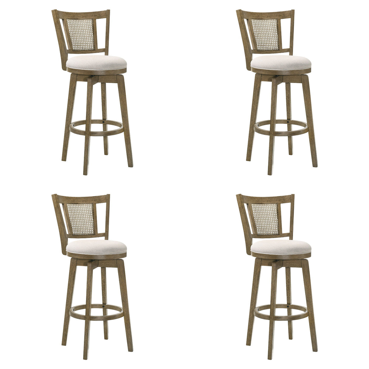Isla - 30" Putty Brown Bar Height Rubberwood Swivel Barstool
