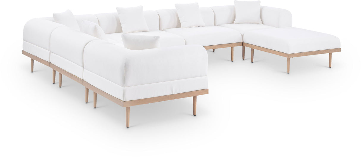 Laguna - 7 Piece Resilient Water Resistant Fabric 142" Upholstered Outdoor Patio Modular Sectional