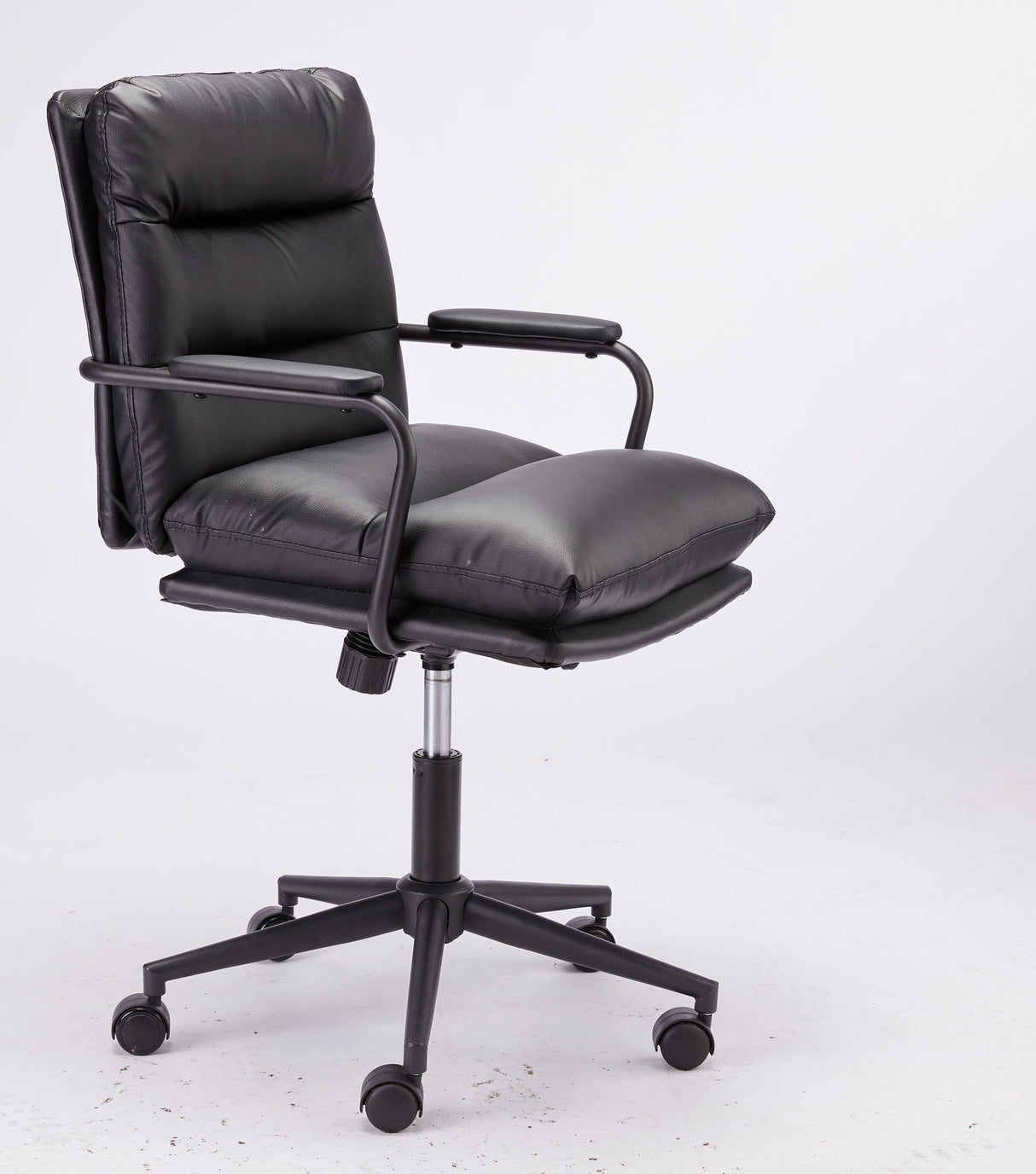 Office Chair Mid Back Desk Chair Modern Excutive Office Chair With Arms And Wheels For Home Office - Black
