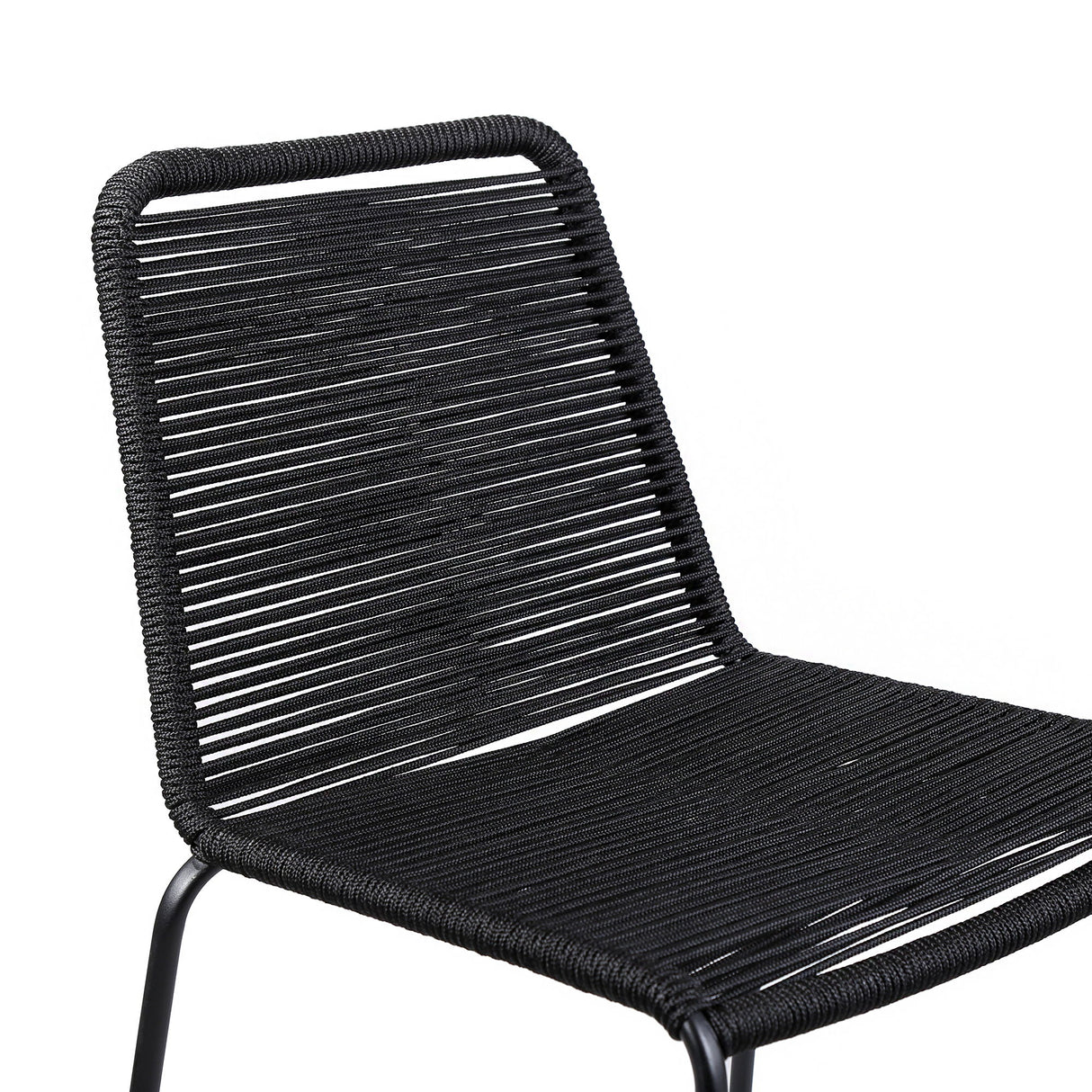 Shasta - 30" Outdoor Metal And Rope Stackable Barstool