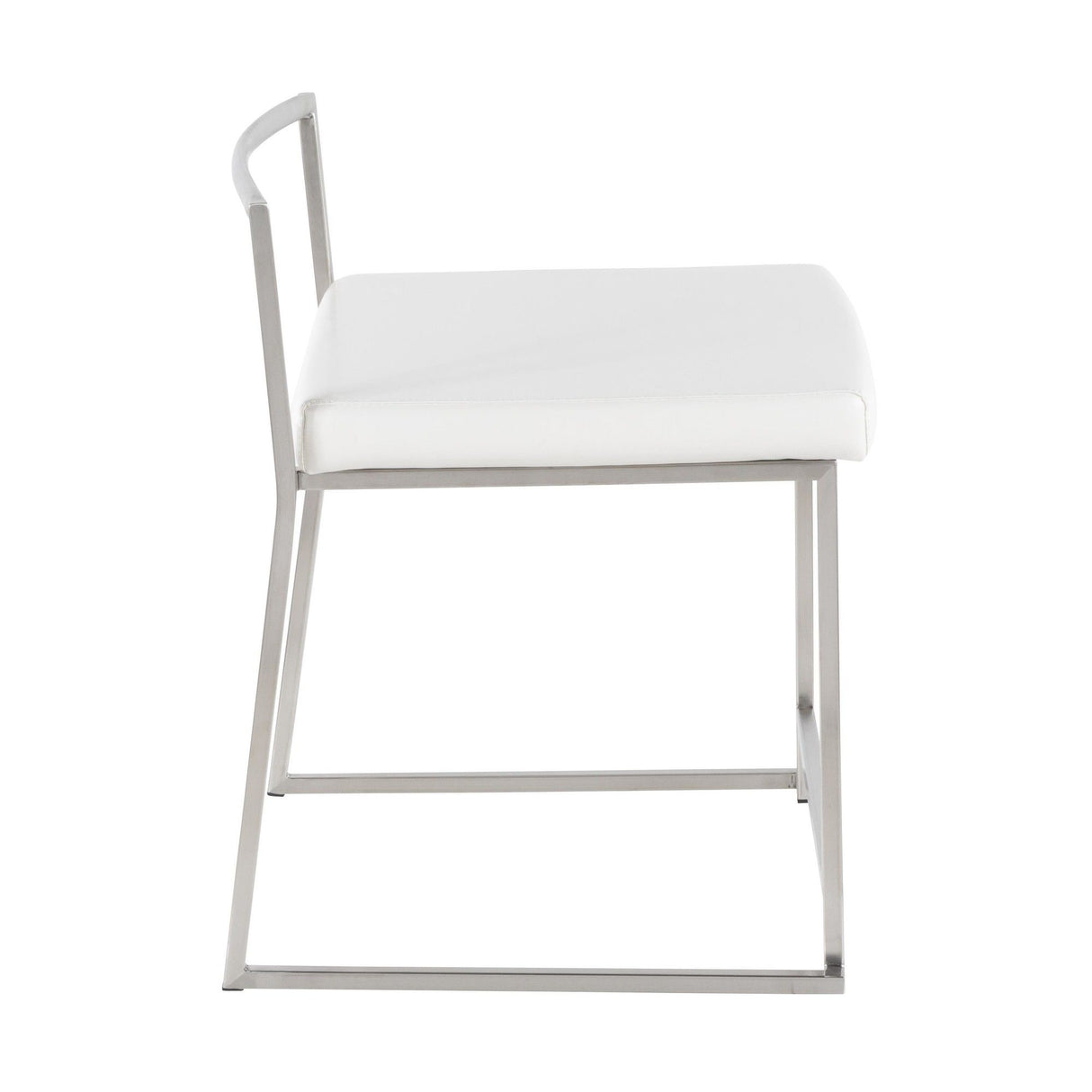 Fuji - Contemporary Stackable Dining Chair (Set of 2) - Silver Frame