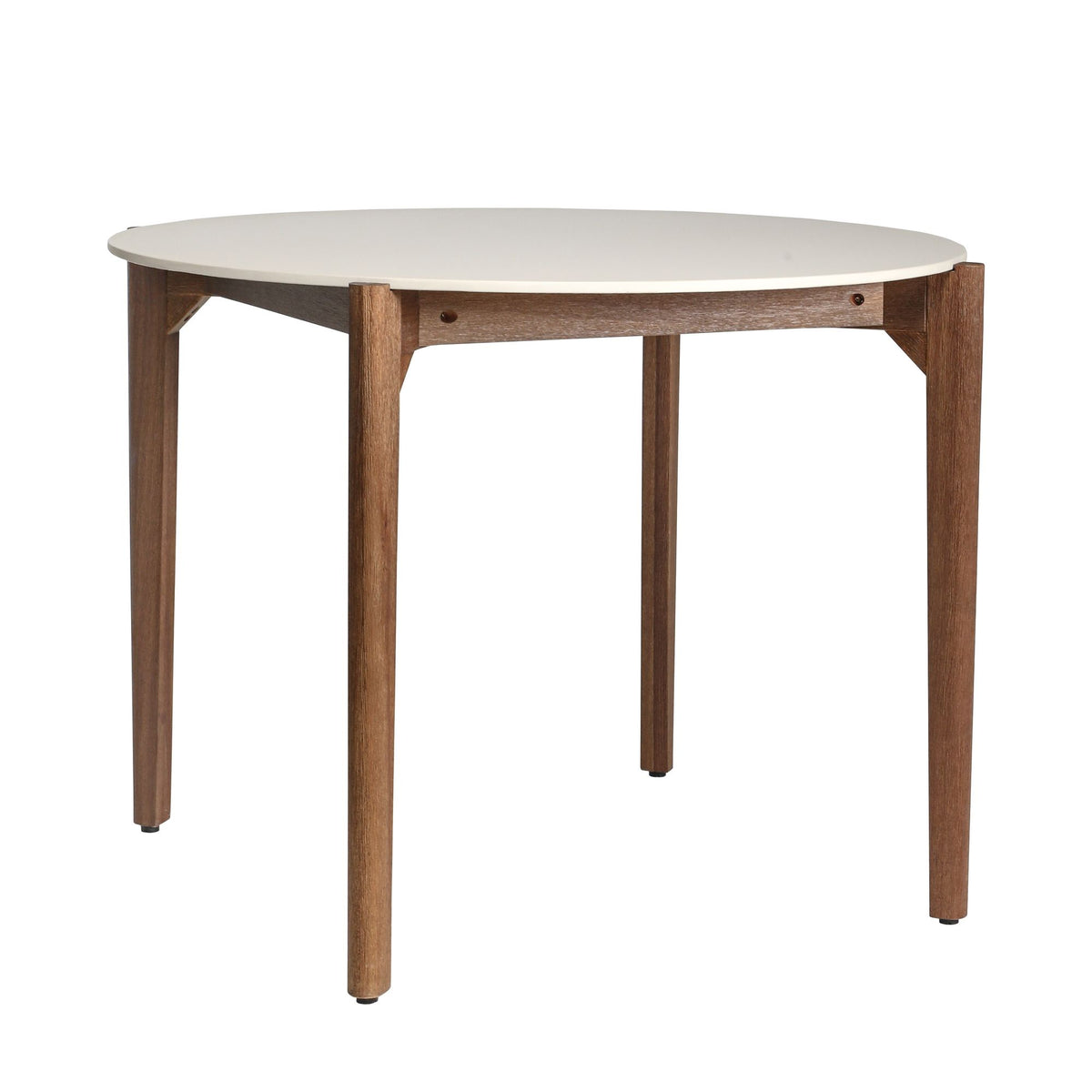 Cove - 42" Round Superstone Outdoor Dining Table, Seats 4 - White & Eucalyptus