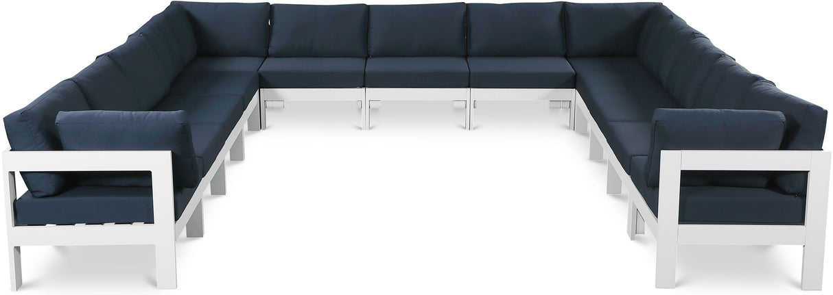 Nizuc - Outdoor Patio 13 Piece Modular Sectional With White Frame