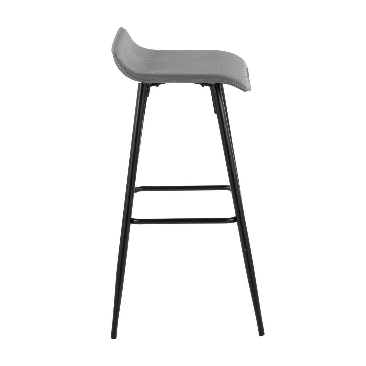 Ale - Contemporary Fixed-Height Barstool (Set of 2) - Black Steel Frame