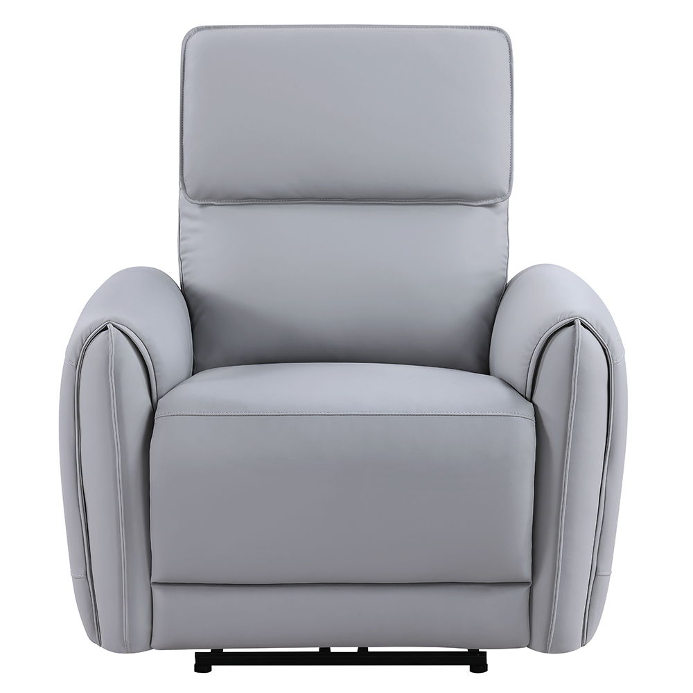 Jeromie - Power Motion Recliner With USB Port - Gray Synthetic Leather