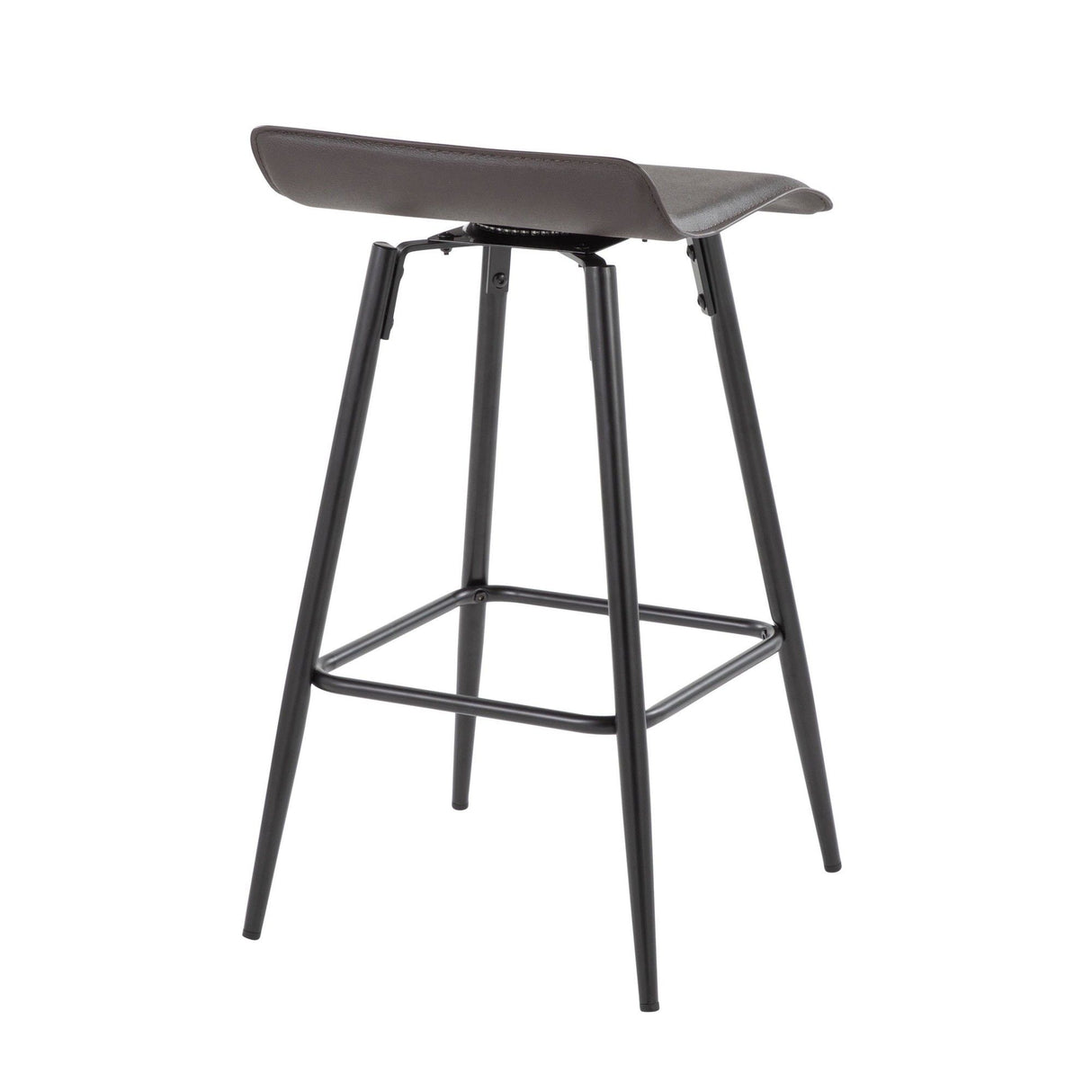 Ale - Contemporary Fixed Height Counter Stool (Set of 2) - Black Steel Frame
