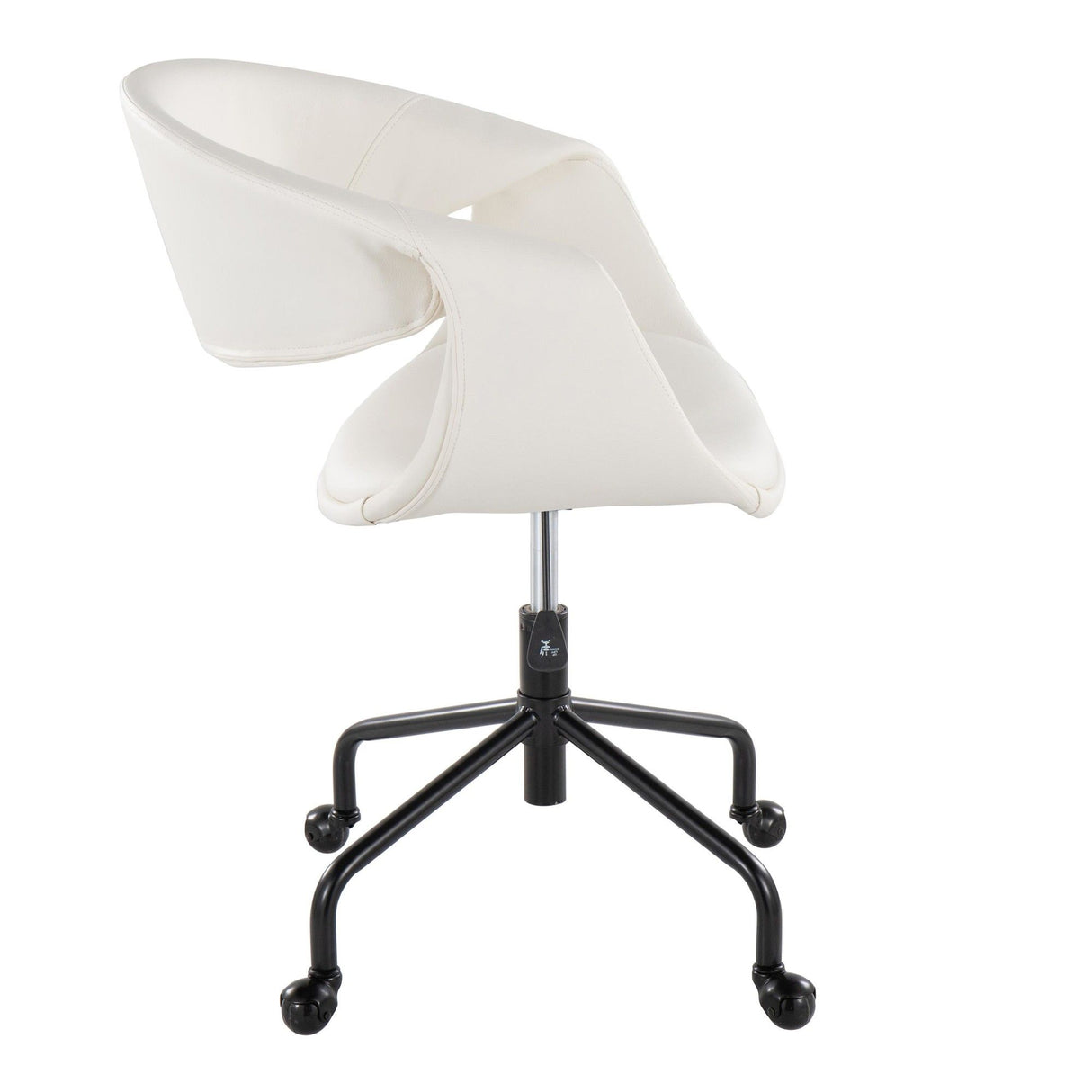 Curvo - Upholstered 4-Star Task Chair - Black Metal Base