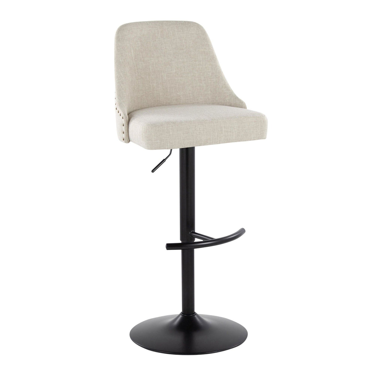 Marcel - Adjustable Barstool With Rounded T Footrest (Set of 2) - Black Metal