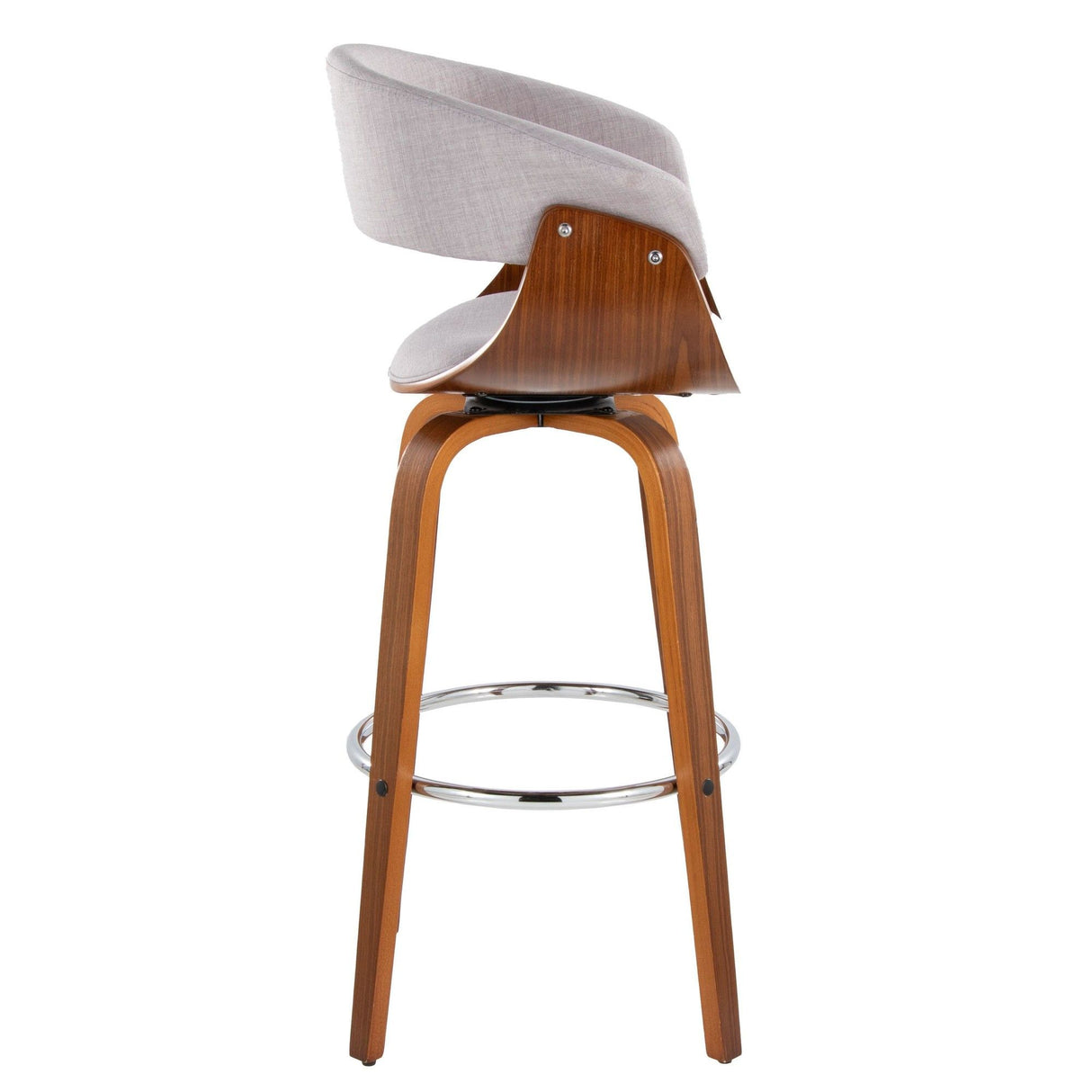 Vintage Mod - 30" Fixed-Height Barstool (Set of 2) - Chrome Footrest