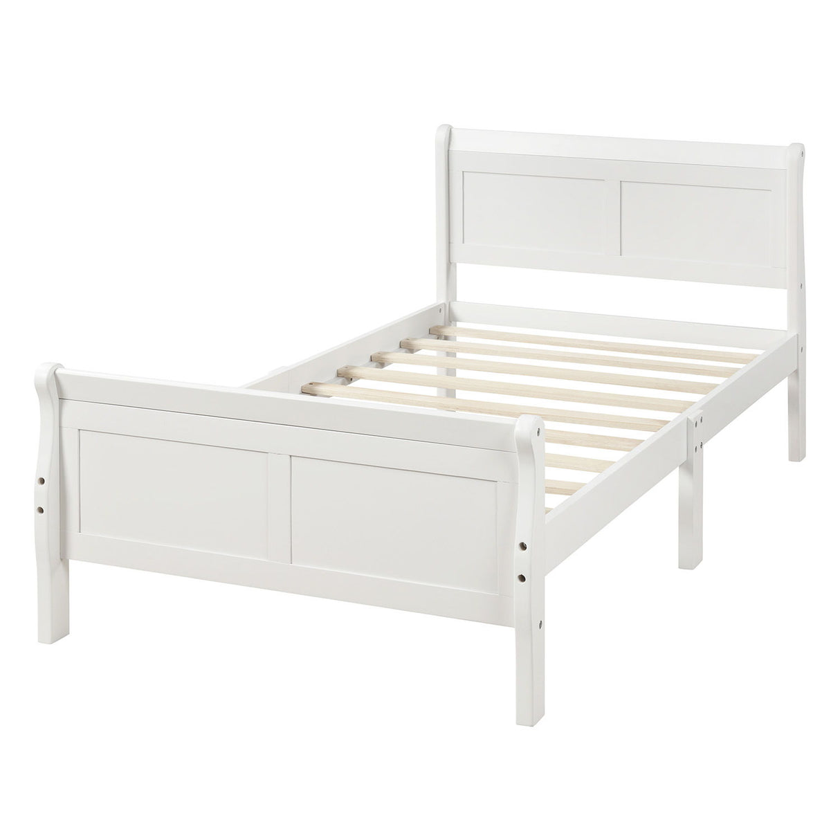 Platform Bed Frame Mattress Foundation Sleigh Bed With Headboard / Footboard / Wood Slat Suppor