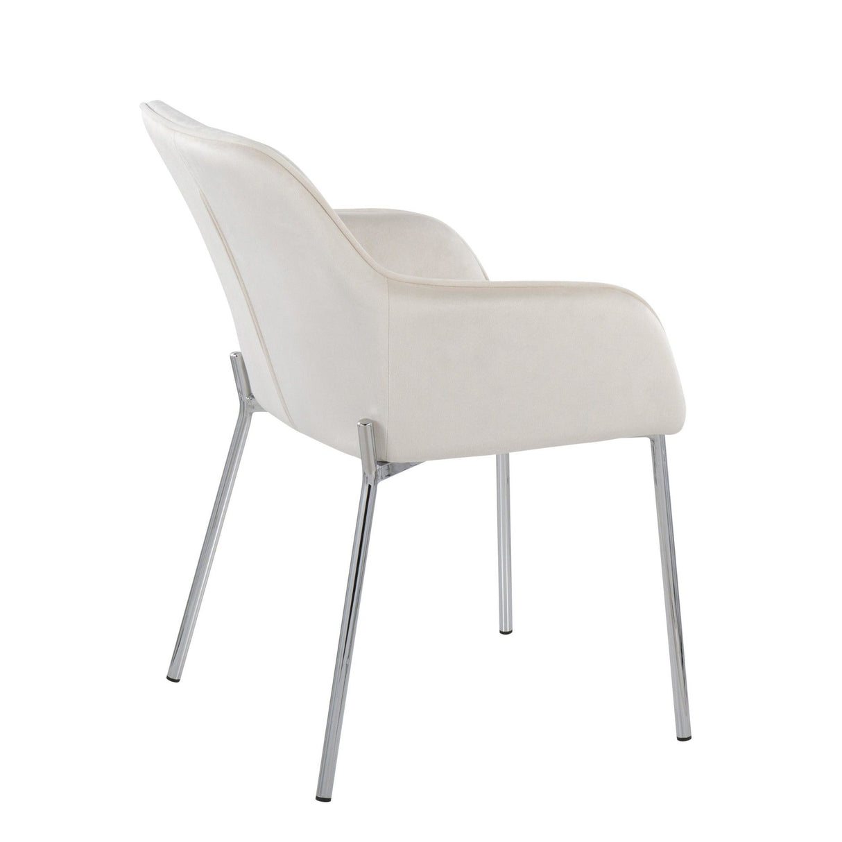 Daniella - Dining Chair (Set of 2) - Chrome Steel And Cream Velvet