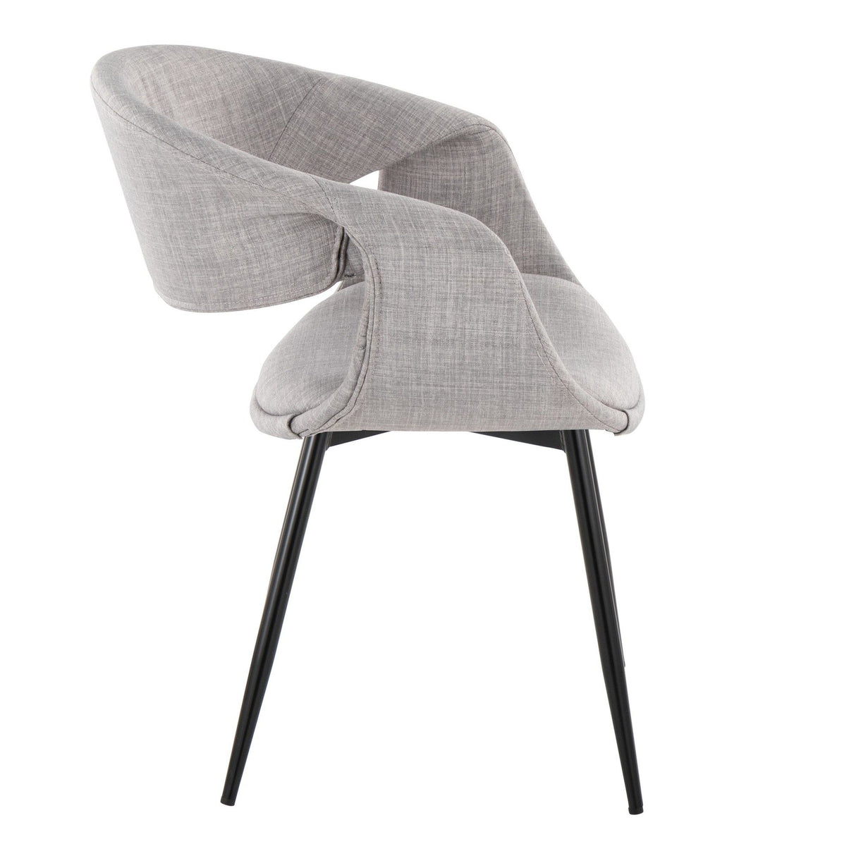 Curvo - Upholstered Chair (Set of 2) - Black Metal Legs