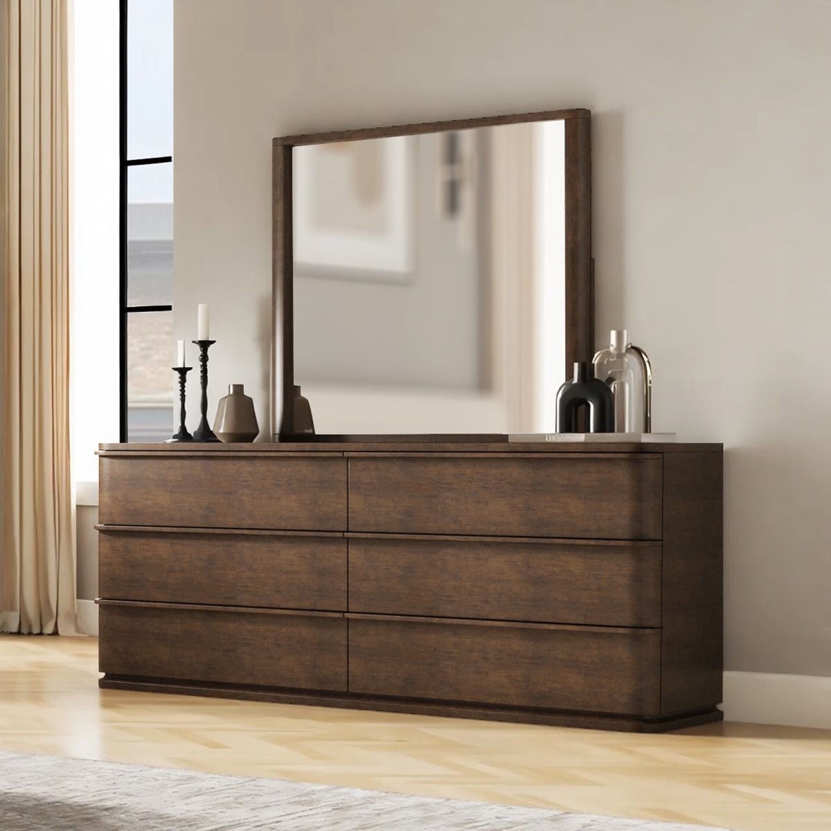 Zoey - Mirror - Brown Oak