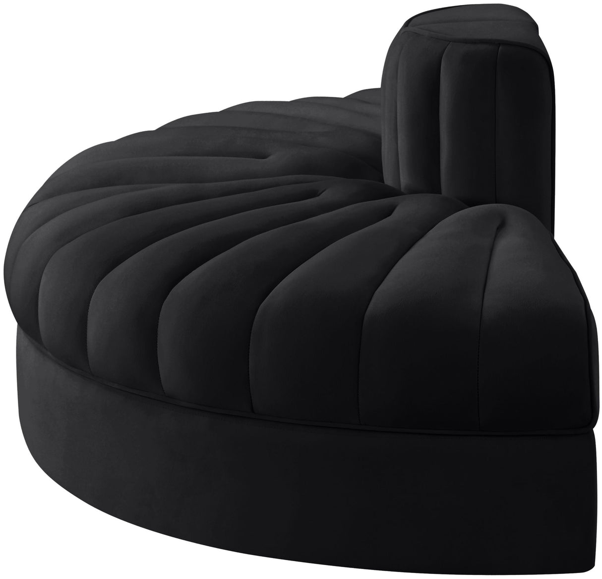 Rummi - Velvet Performance Fabric Upholstered 2 Piece Rounded Modular Loveseat