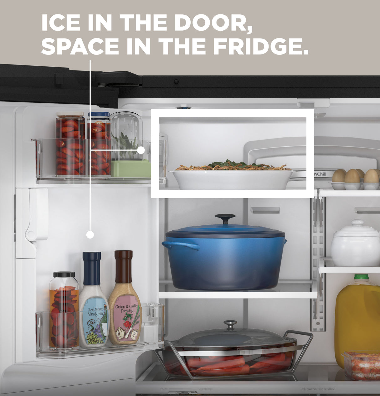 GE GFE26JGMBB - 36 in. 25.6 cu. ft. French Door Refrigerator with Ice & Water Dispenser - Black