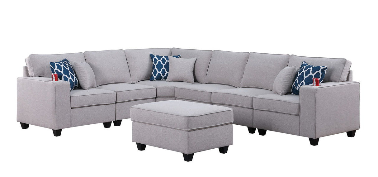 Cooper - Comfort Sectional Sofa With Ottomans And Cupholder