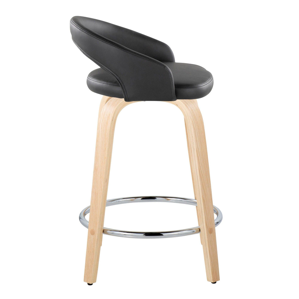Grotto - Upholstered Fixed-Height Counter Stool With Natural Wood Base (Set of 2)
