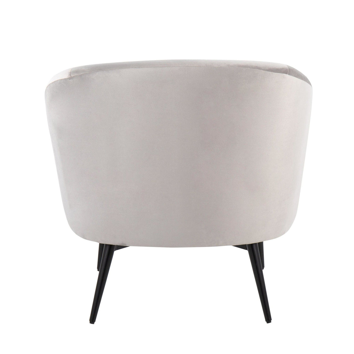 Claire - Contemporary/Glam Chair - Black Steel And Silver Velvet With Gold Steel Accents