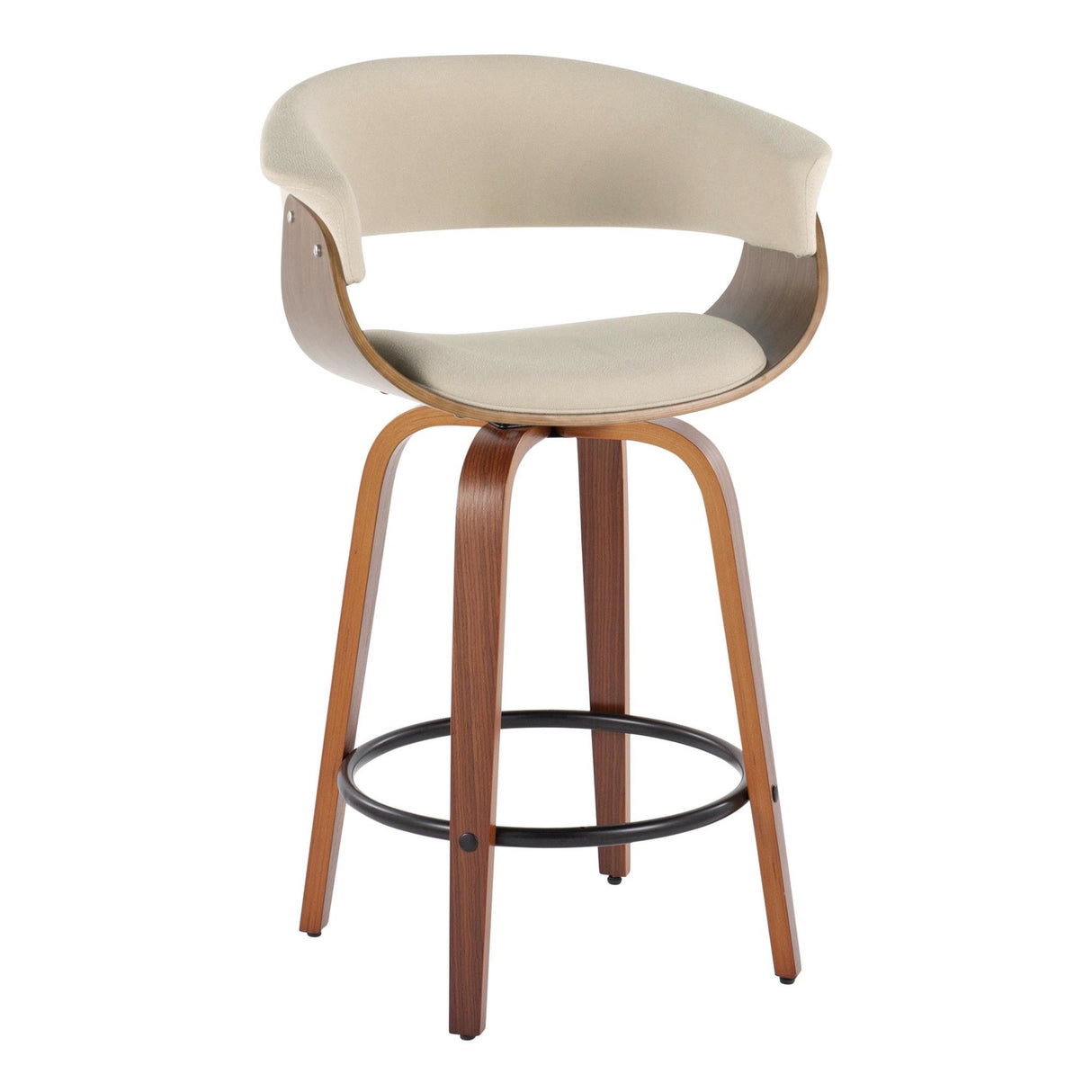 Vintage Mod - 26" Fixed-Height Counter Stool (Set of 2) - Black Footrest