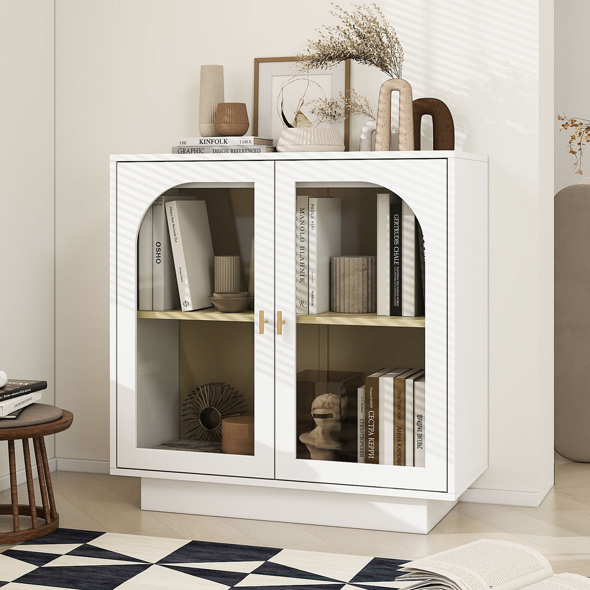 Storage Cabinet With Acrylic Door For Living Room