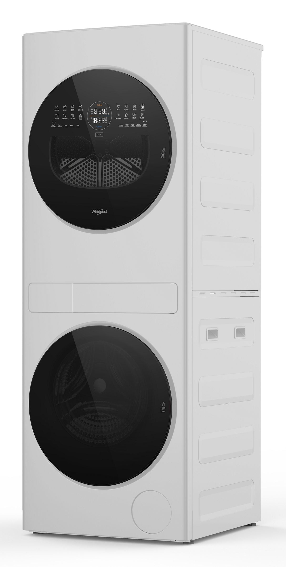 Whirlpool WFH5424SW laundry tower detail view