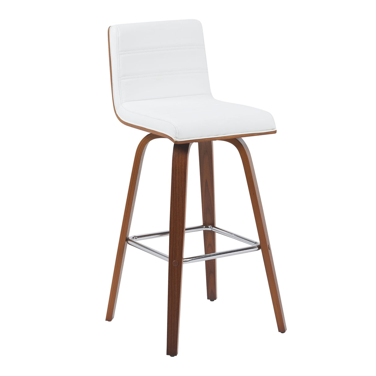 Vienna - Modern Swivel Bar Height Stool - Walnut Finished Wood Frame
