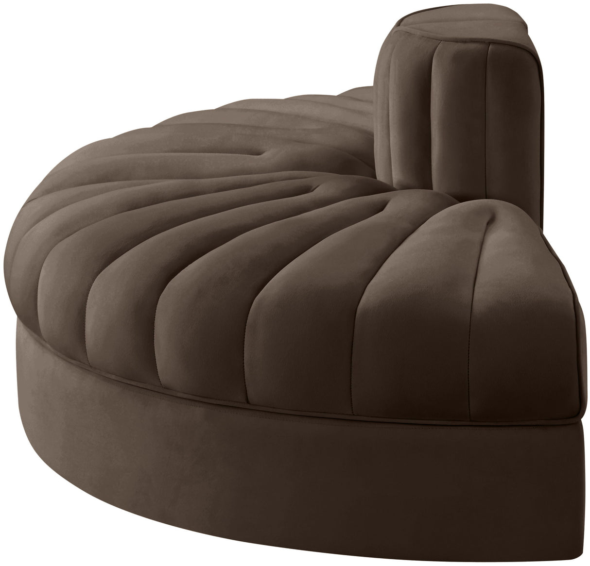 Rummi - Velvet Performance Fabric Upholstered 2 Piece Rounded Modular Loveseat